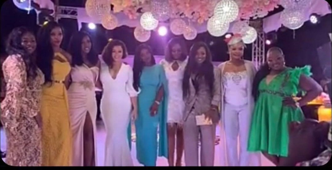 Celebrities spotted at John Dumelo’s white wedding & what they wore