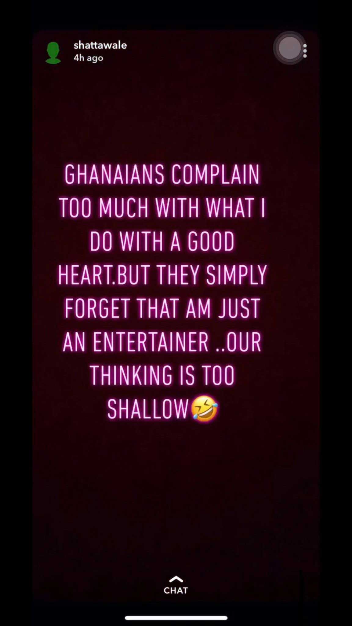 Ghanaians complain too much about what I do with good heart-Shatta Wale