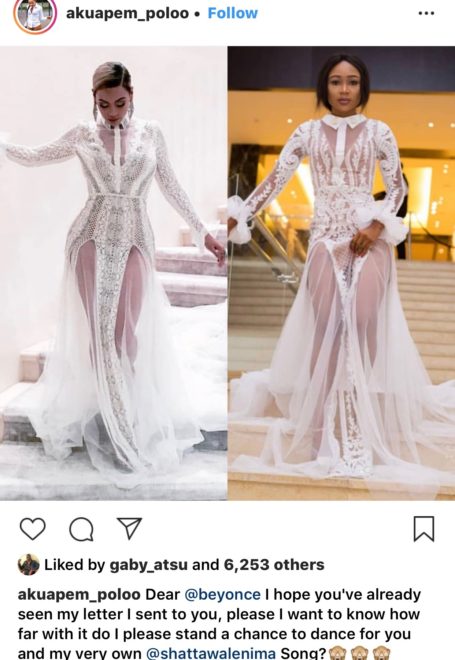 "i want to dance in the video of "Already" - Akuapem Poloo pleads Beyonce to be a video vixen in her song