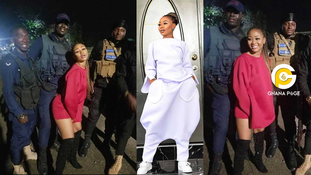 Akuapem Poloo twerks on 4 strong policemen