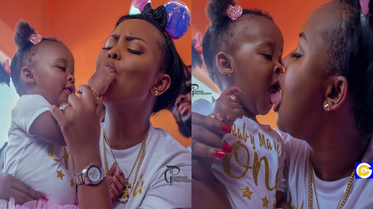 Ghanaians react to photos of Nana Ama Mcbrown tongue kissing her daughter i...