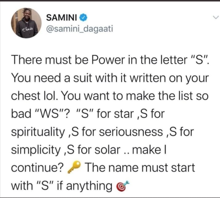 Samini tweet