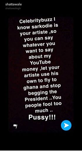 Shatta Wale snapchat