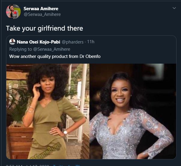 Serwaa-Amihere-savagey-answers-a-fan-who-tagged-her-product-of-Obengfo