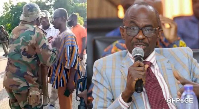 Asiedu-Nketia-confronts-military-men-allegedly-disrupting-Voter-ID-registration-people-at-Banda