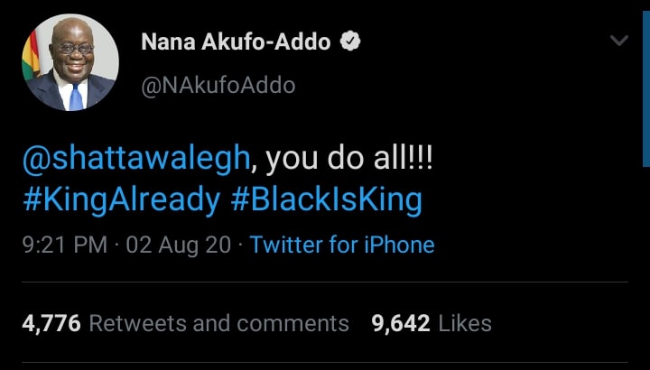 Nana Addo reaction