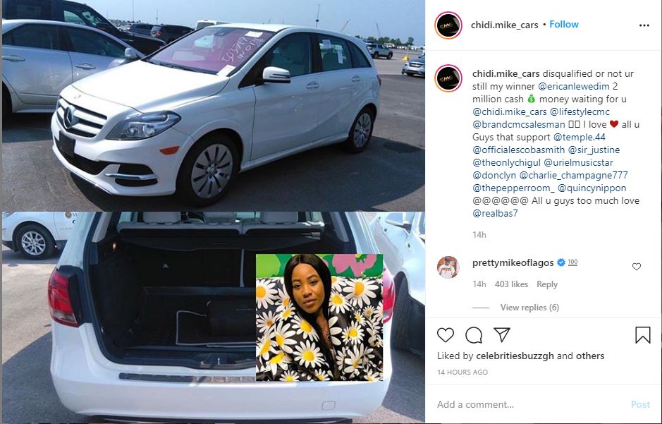 Erica-gets-brand-new-Car-plus-2-million-naira-after-been-disqualified