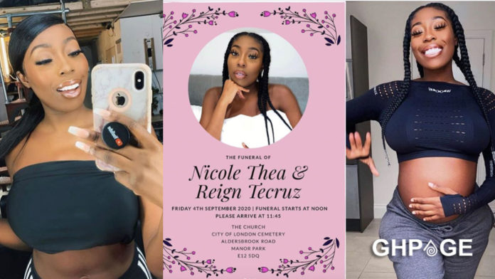 Funeral date, venue and dress code Nicole Thea and unborn her son pop up