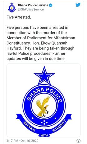 Ghana Police Service tweet