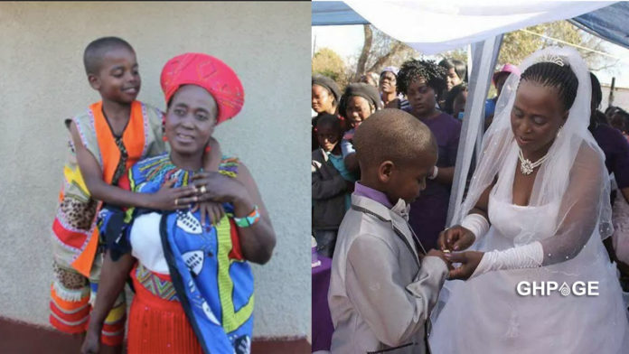 Boy,9, ties the knot with a 62-year-old woman