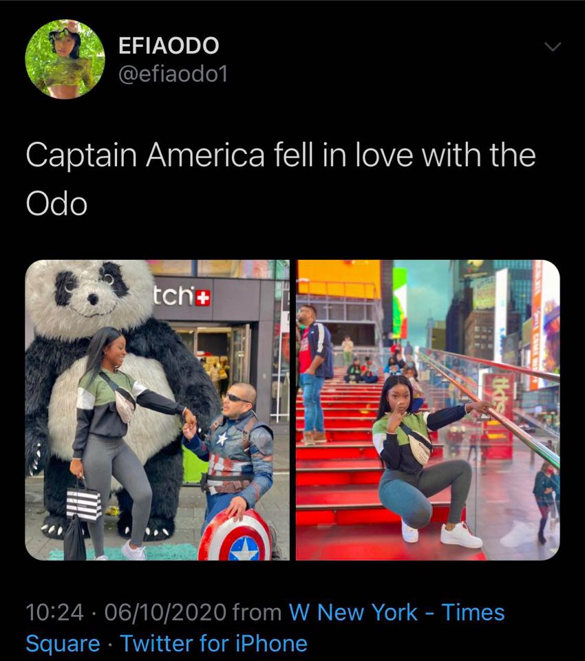 Efia Odo and Captain America