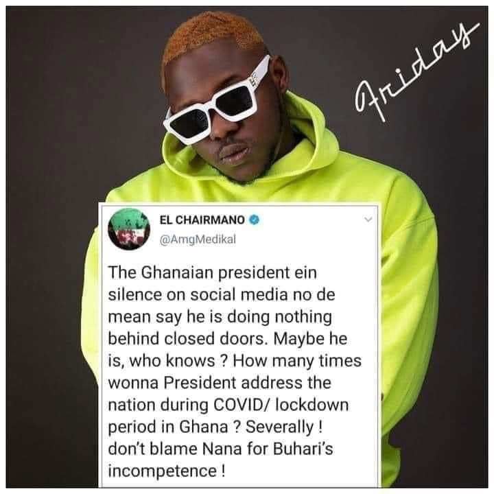 Medikal schools Nana Addo's critics