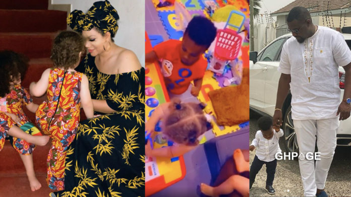 Social media gets talking after video of John Dumelo's son playing with Nadia Buari's daughters hit social media