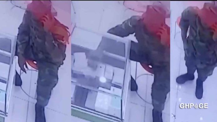 Soldier caught on CCTV camera stealing a iPhone