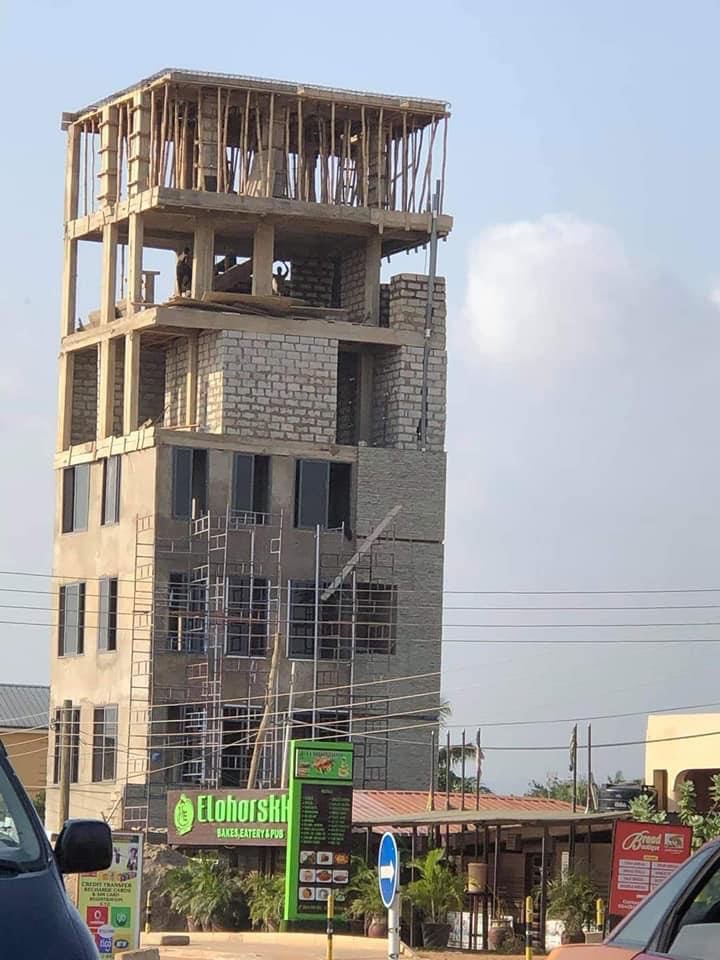 Dangerous storey building at Ashaley Botwe