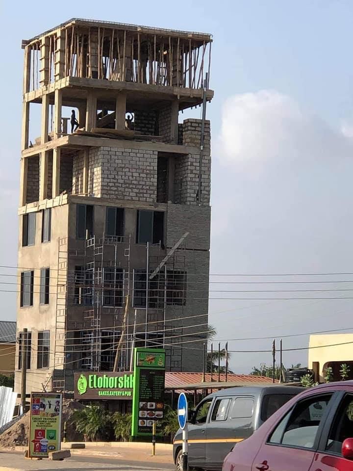 Dangerous storey building at Ashaley Botwe