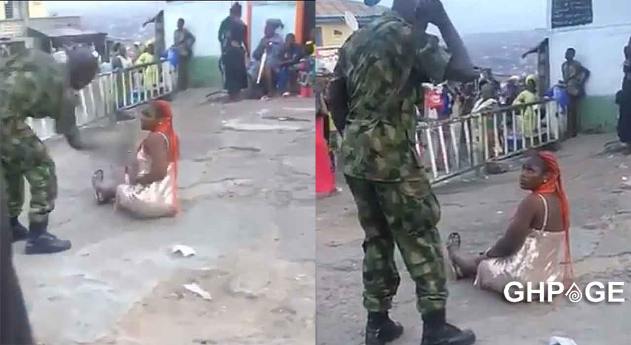 Video Of Nigerian Lady Flogged By A Soldier For Dressing Indecently GhPage