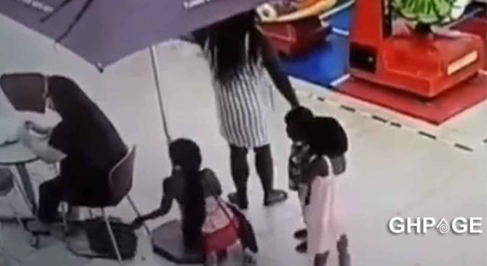 Woman 3 kids caught on camera stealing