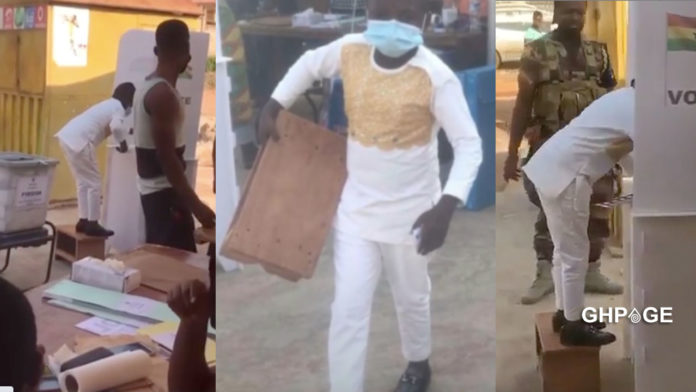 Yaw Dabo storms polling station with a kitchen stool (VIDEO)