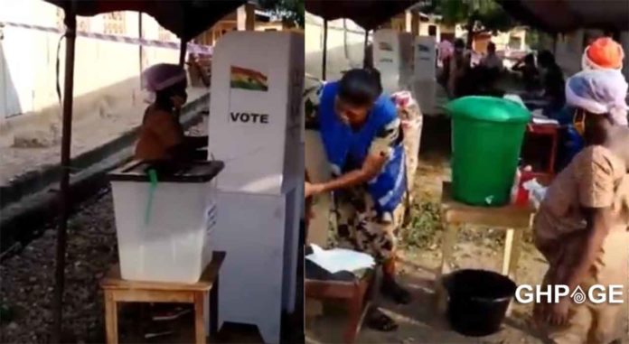 pregnant woman votes before delivery