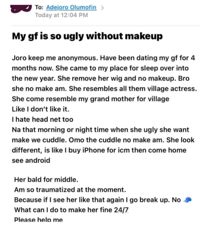 Nigerian man girlfriend makeup