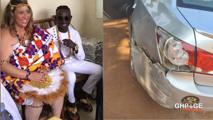 Patapaa and wife engaged in an accident; fans react