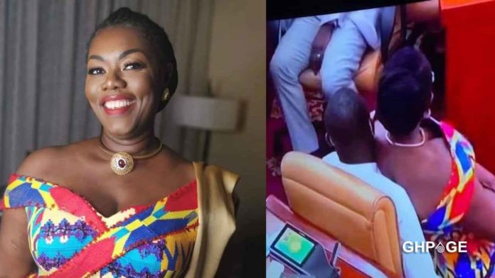 Ursula Owusu drops first reaction after she was caught sitting on a man’s laps in parliament (Photo)