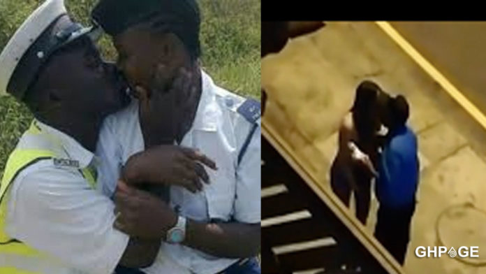 Policeman caught on tape kissing lady who flouted COVID-19 protocols
