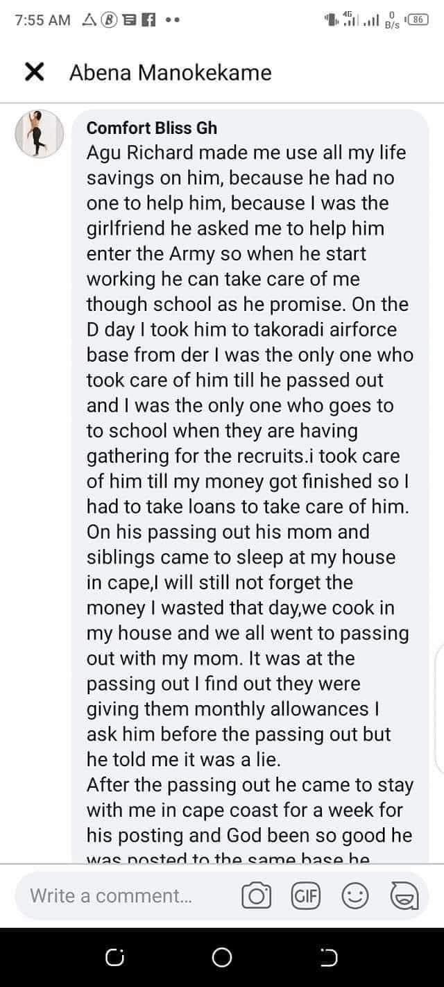Lady vows to spoil the wedding of her ex who is a soldier after giving him Ghc 8000 to enter the army. 2