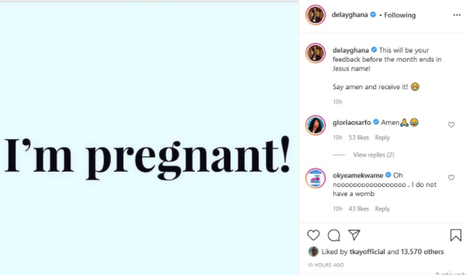'I am pregnant' - Delay discloses exciting news