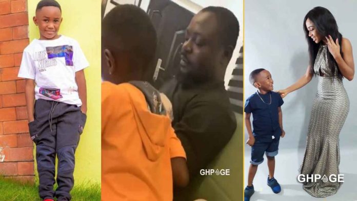 Akuapem Poloo's baby daddy playing with her son