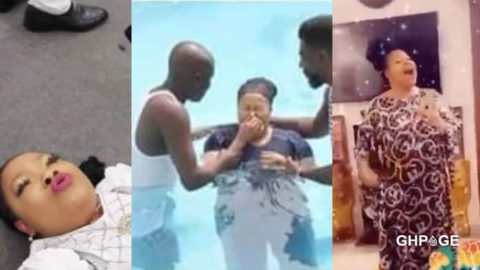 Photos of Nana Agradaa being baptized into christ surfaces