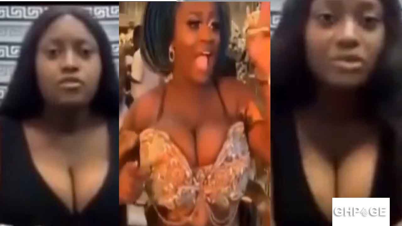 Endowed lady who went viral for exposing her boobs at a wedding cries -  GhPage