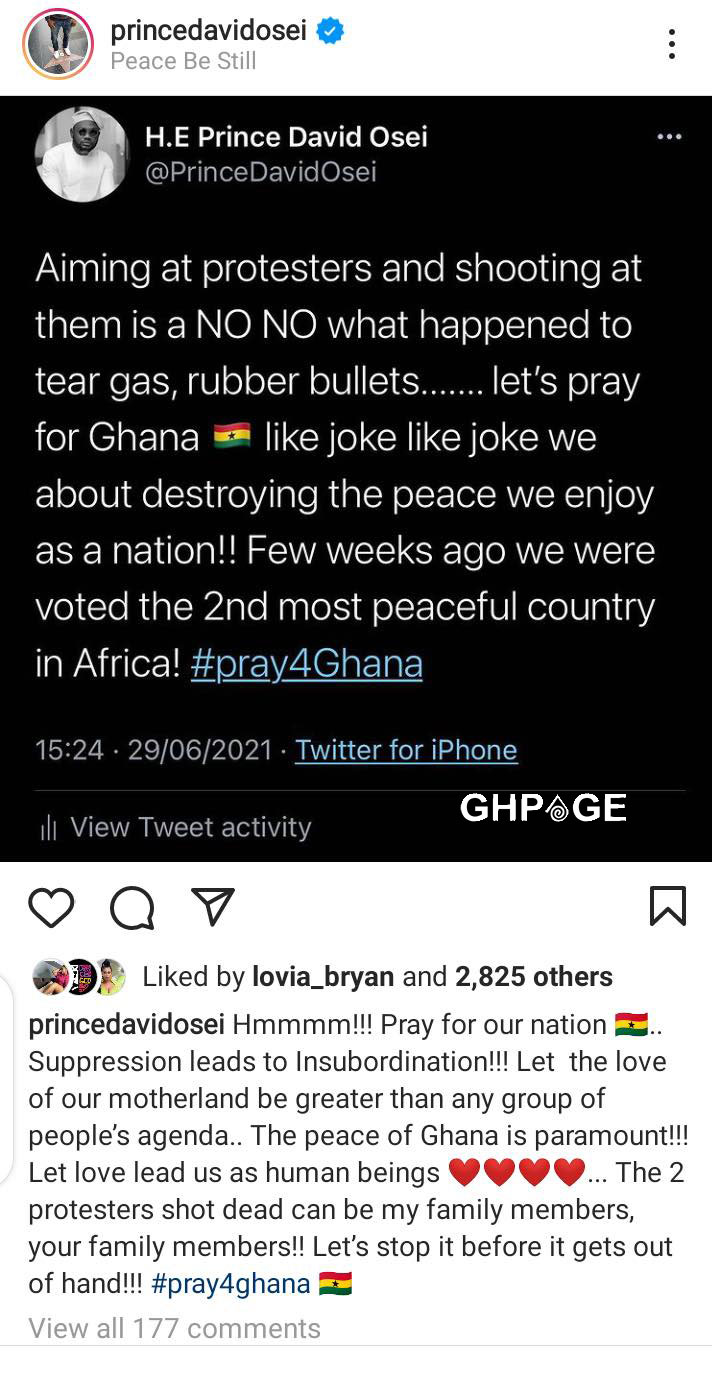 "Don't spoil the peace in the country, aiming and shooting at protestors is not the way to go"- Prince David Osei 1 Prince David Osei comments on the Ejura protest