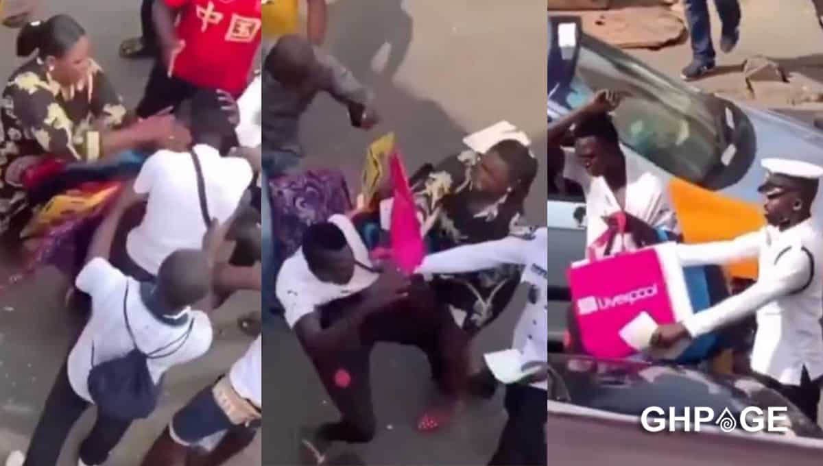 woman fights thief
