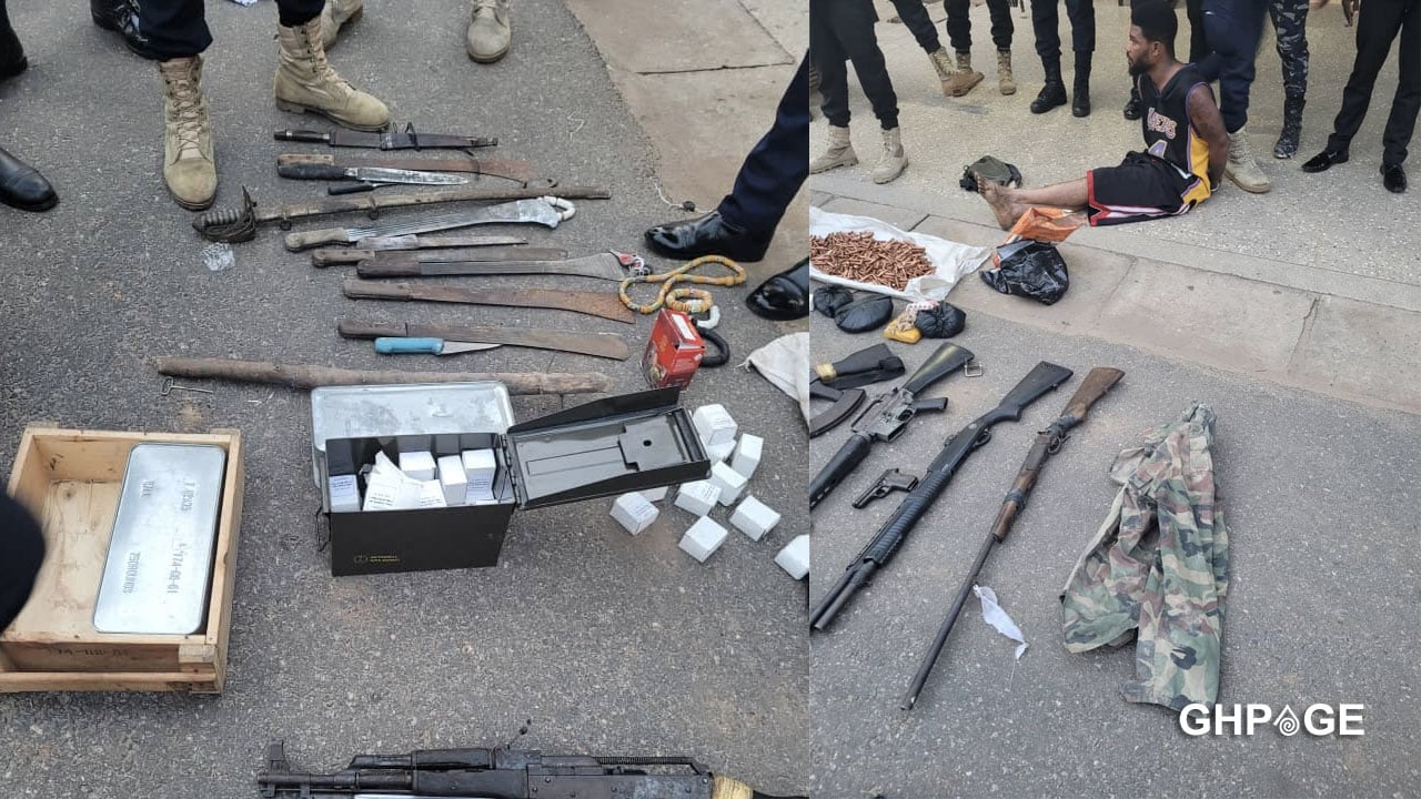 Two armed robbers shot dead, dangerous weapons retrieved at Ntoaso