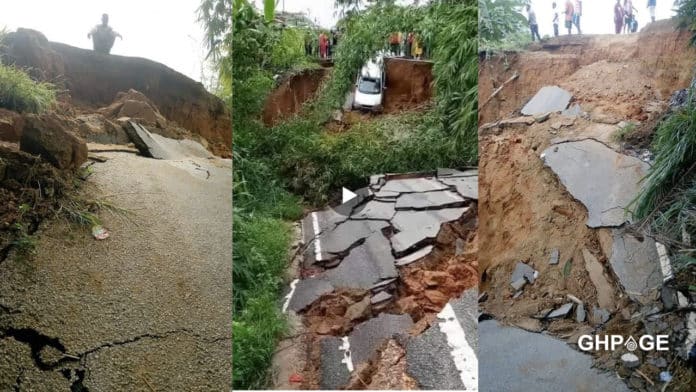 Newly constructed road in the Western Region cracks down