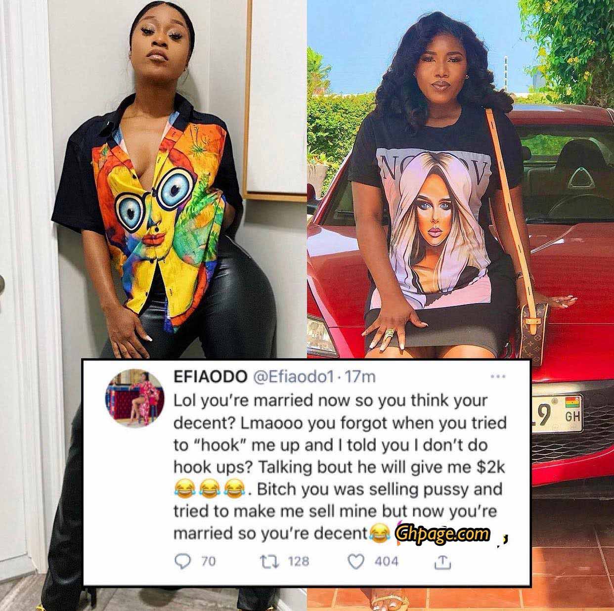 Efia Odo blasts and exposes Victoria Lebene as a hookup girl