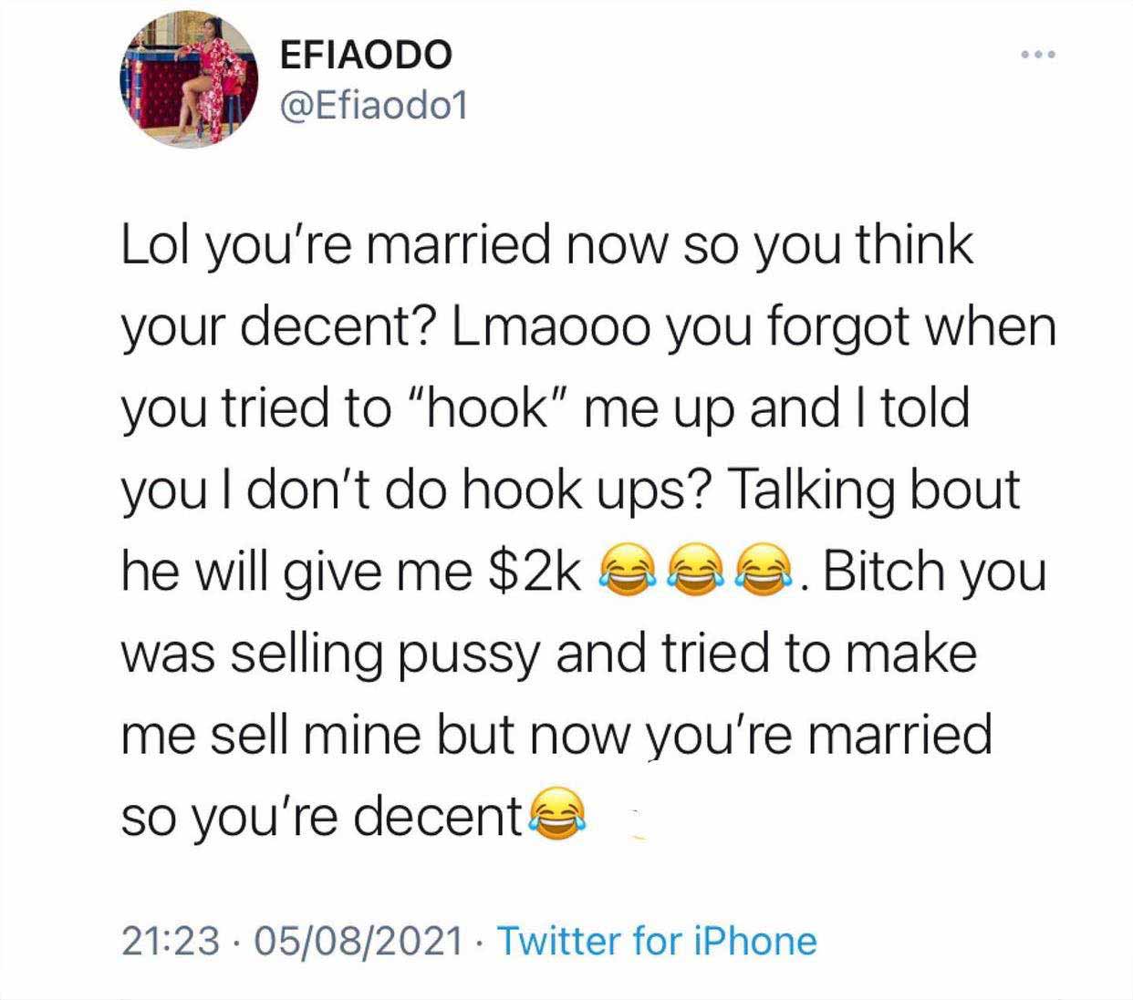 Efia Odo blasts and exposes Victoria Lebene as a hookup girl