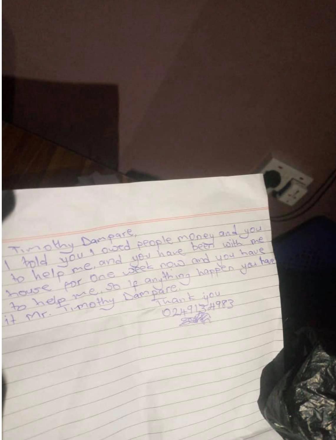 Constable Sarah Adjei's suicide note