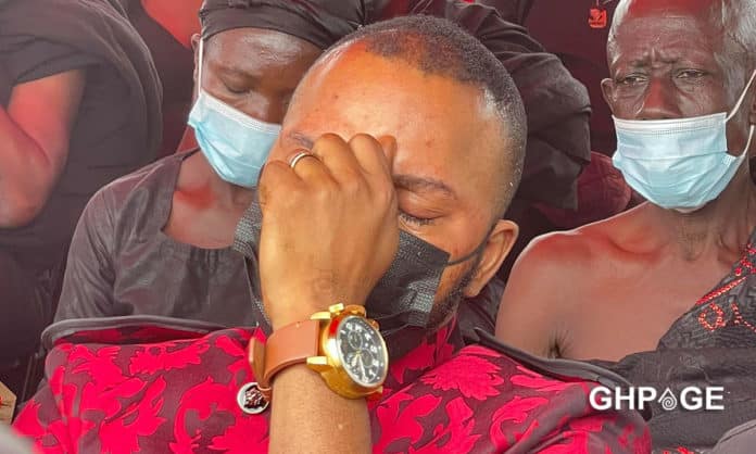 Bishop Obinim in tears at father's funeral