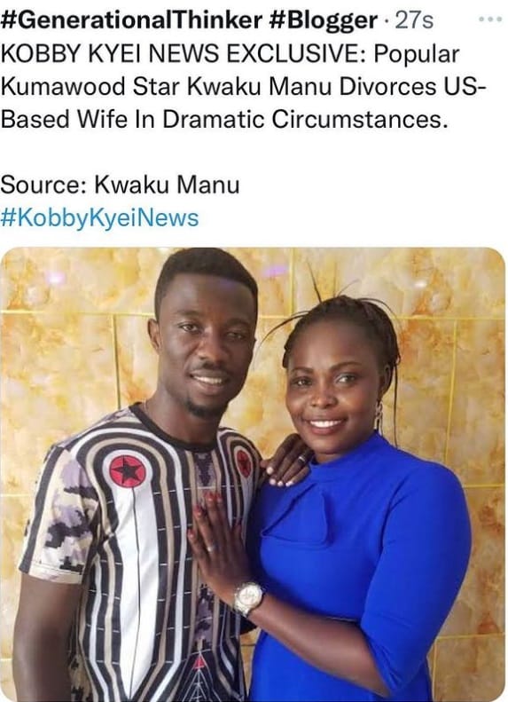 Kwaku Manu divorces US-based wife in dramatic circumstance after 4 kids