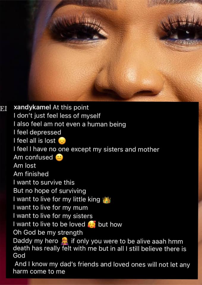 'I feel depressed and lost' - Xandy Kamel cries out after failed marriage