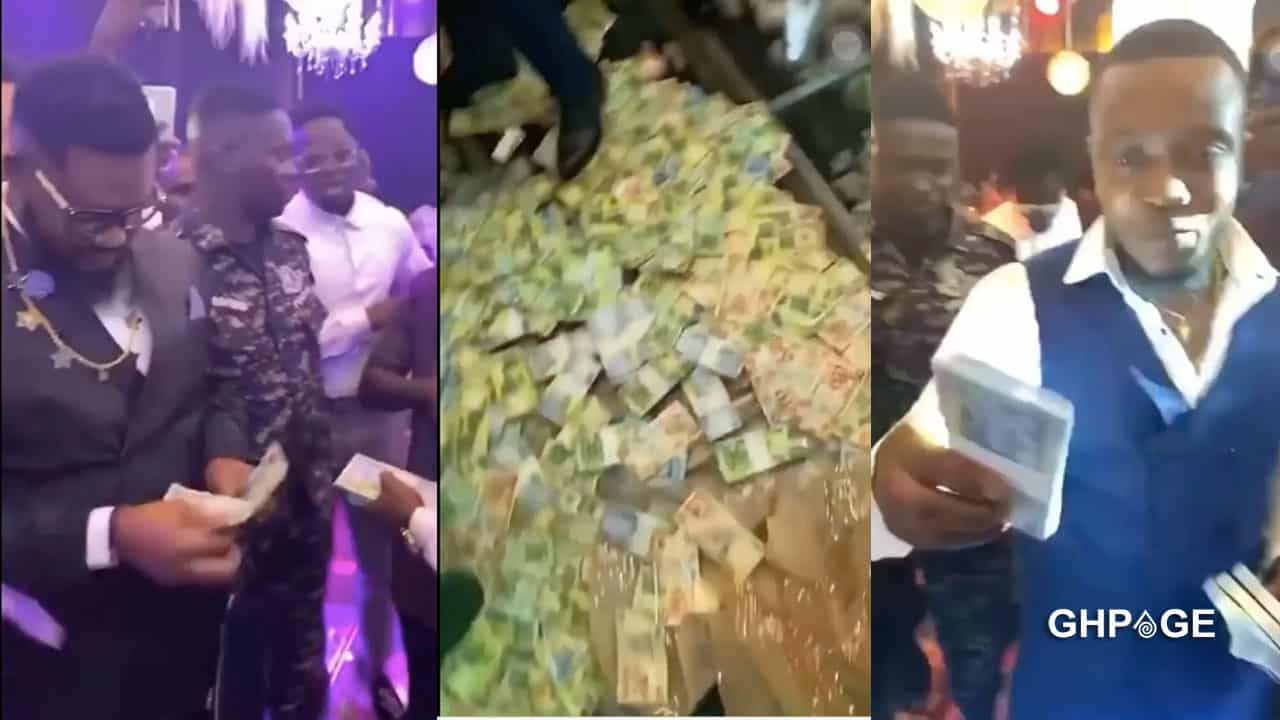 Money talks: Cash rains at the wedding of Alien Gh and longtime girlfriend