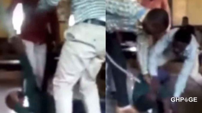 School teachers gang up to beat a JHS student mercilessly at the staff room