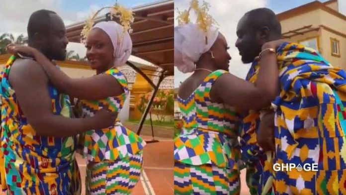 The newest couple in town Anita Sefa Boakye and Bairma Osei Mensah have been spotted having a good time together in their lavish mansion after expensive royal wedding.