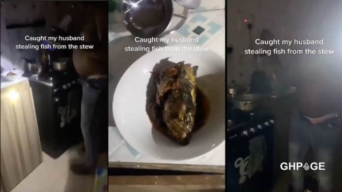 Wife catches husband stealing fish from soup at night