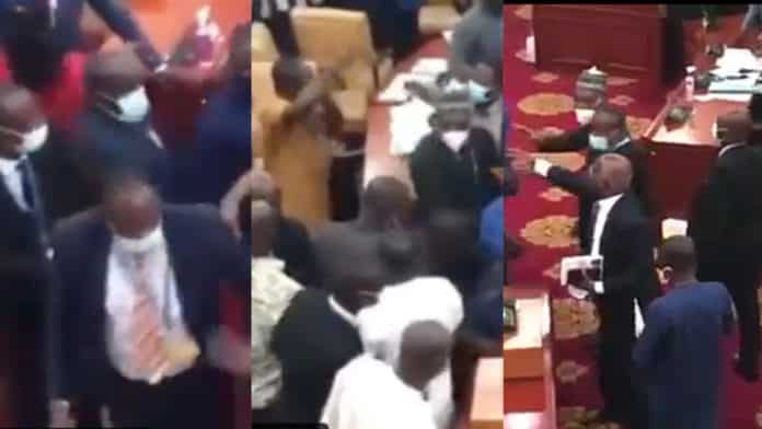 Commotion in parliament as Majority and Majority MPs sqaure off in bid to overturn budget approval [Video]