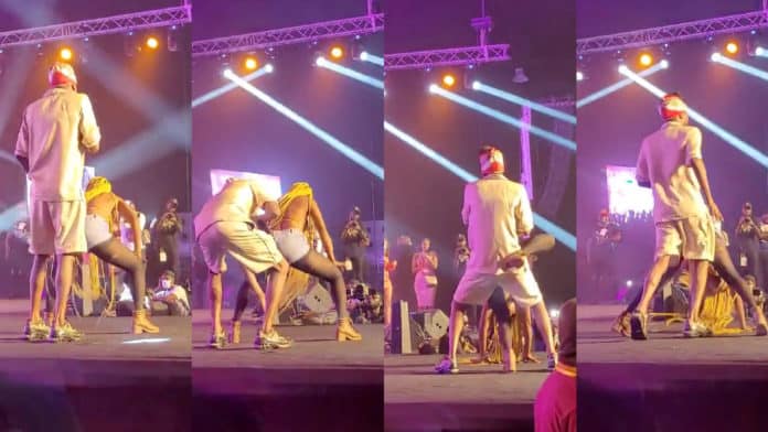 See the wild moves Beenie Man performed on female dancer on stage at BHIM Concert 2021