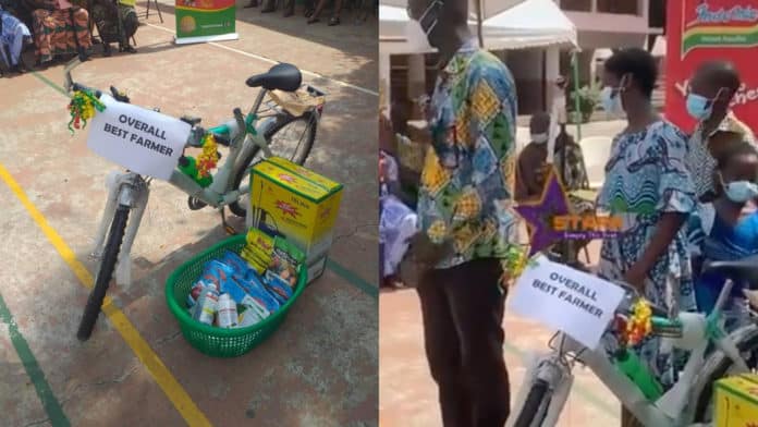 Greater Accra: Best farmer presented with bicycle, sprayer, and hamper; social media reacts